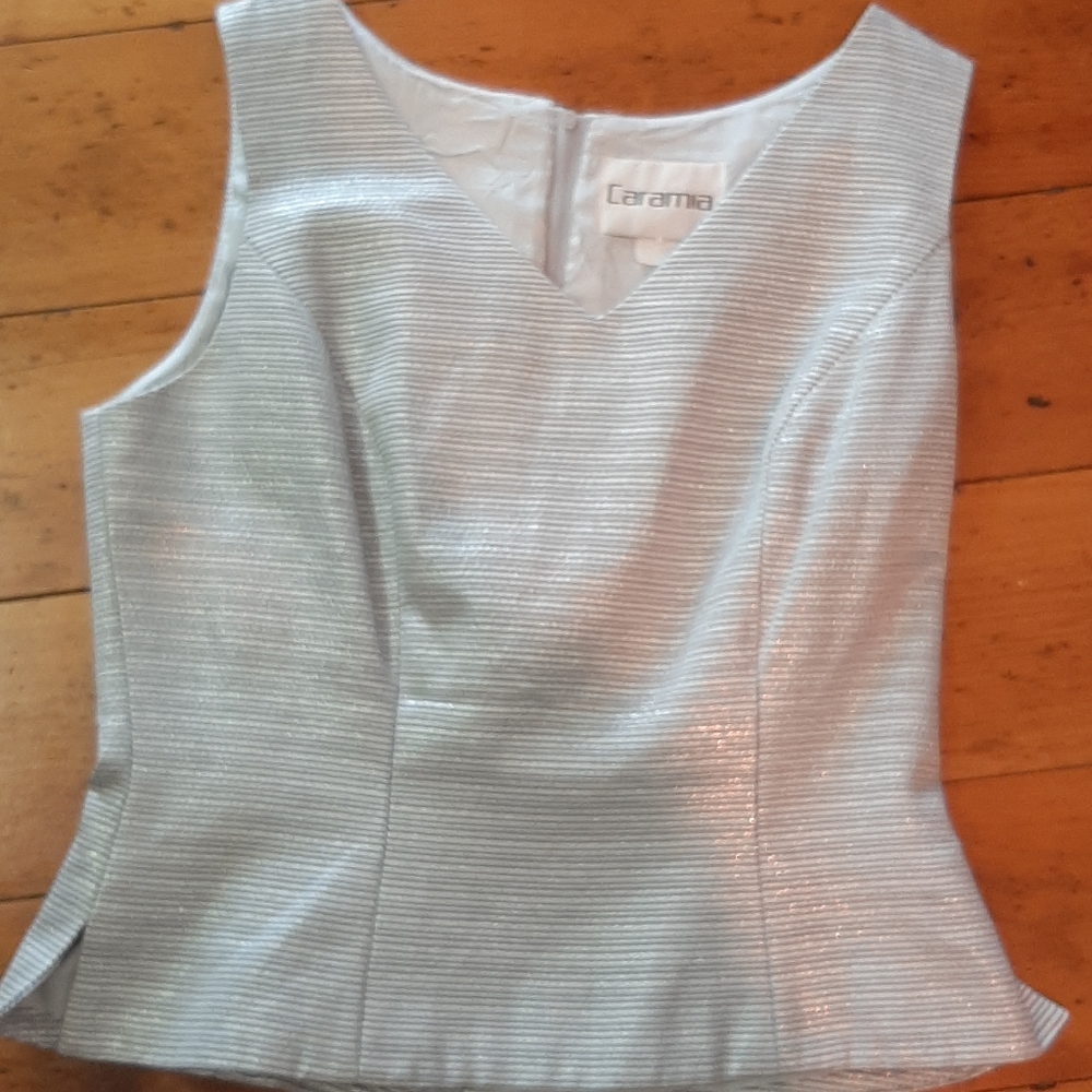Caramia silver metallic thread bodice.